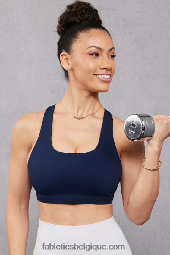 soutien-gorge de sport à impact moyen boost 123 femmes Fabletics 404P0T1799 marine profond/nuage de pluie
