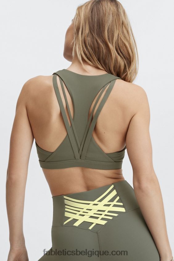 soutien-gorge de sport à impact moyen boost 124 femmes Fabletics 404P0T1801 vert ardoise