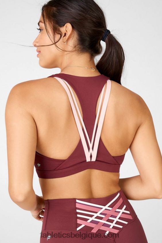 soutien-gorge de sport à impact moyen boost 124 femmes Fabletics 404P0T1803 rouille/rose perle