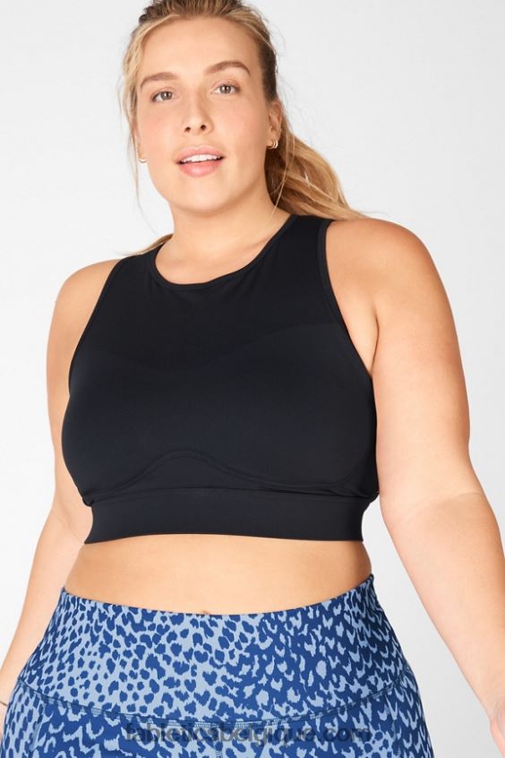 soutien-gorge de sport à impact moyen à dos croisé blare femmes Fabletics 404P0T1888 noir