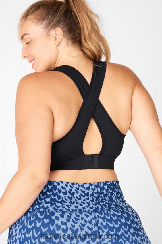 soutien-gorge de sport à impact moyen à dos croisé blare femmes Fabletics 404P0T1888 noir