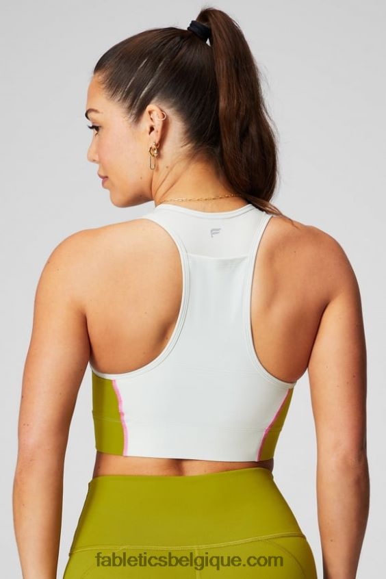 soutien-gorge de sport à impact moyen en déplacement 112 femmes Fabletics 404P0T1739 gris menthe/oliveraie