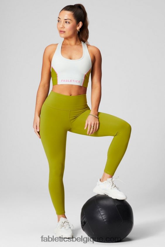soutien-gorge de sport à impact moyen en déplacement 112 femmes Fabletics 404P0T1739 gris menthe/oliveraie