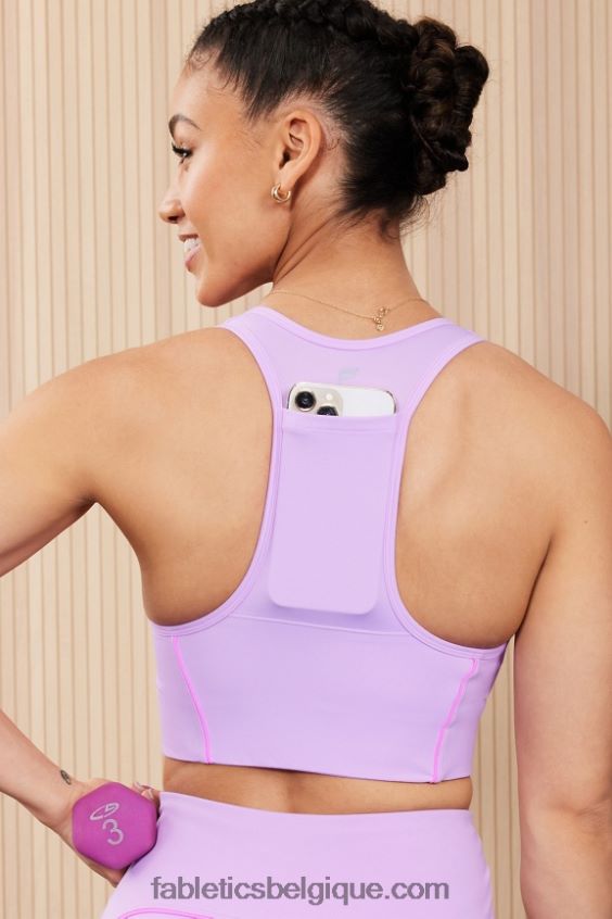 soutien-gorge de sport à impact moyen en déplacement 112 femmes Fabletics 404P0T1743 cosmo violet/évasion rose