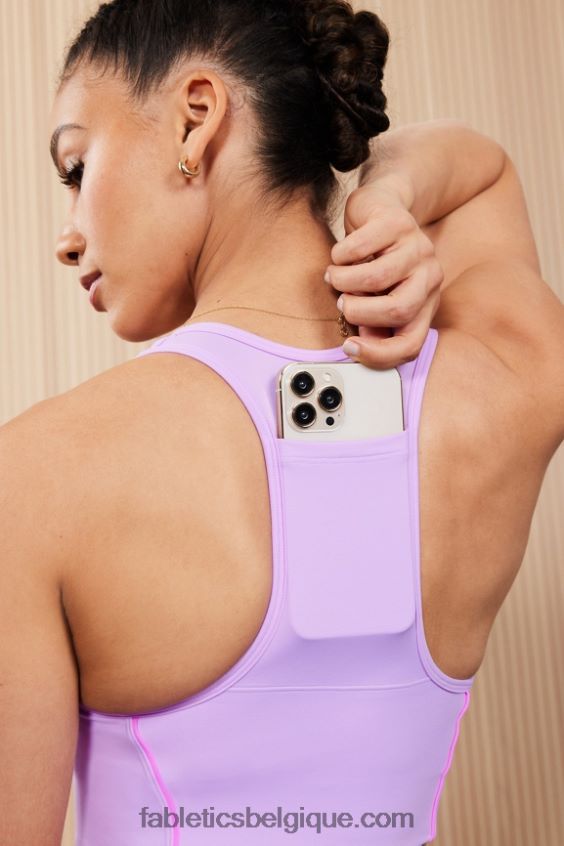 soutien-gorge de sport à impact moyen en déplacement 112 femmes Fabletics 404P0T1743 cosmo violet/évasion rose
