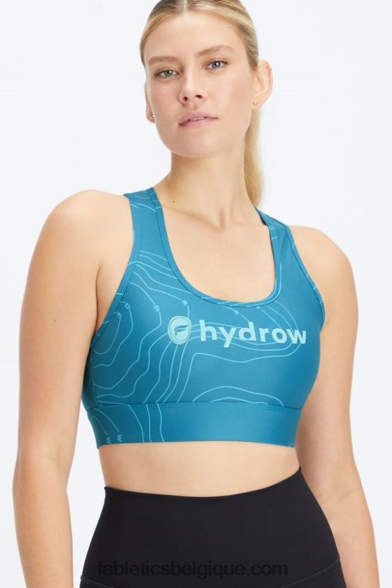 soutien-gorge de sport à impact moyen en déplacement 113 femmes Fabletics 404P0T1747 hydrow bathymétrie bleu foncé