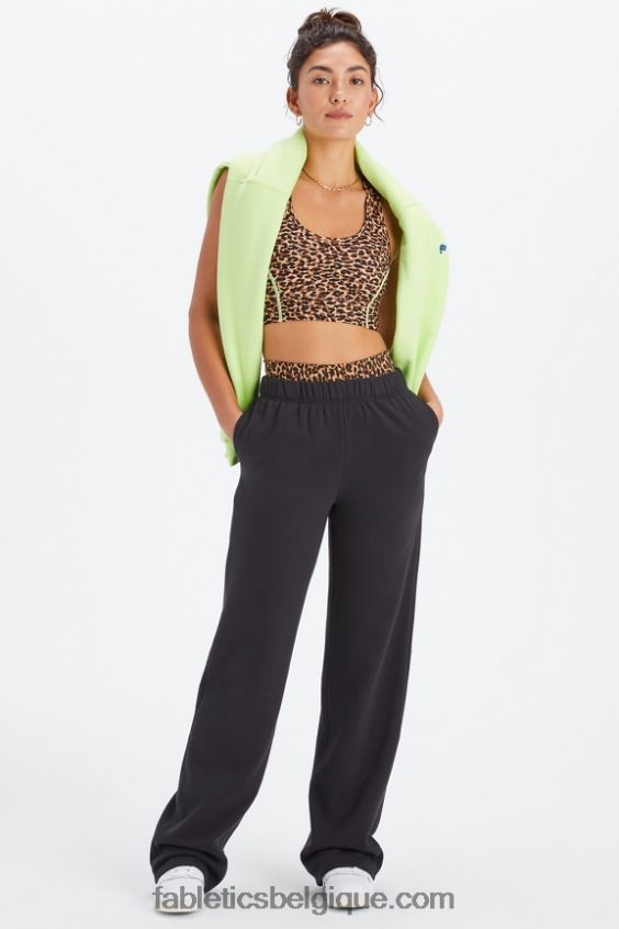 soutien-gorge de sport à impact moyen en déplacement 113 femmes Fabletics 404P0T1748 guépard ondulé/surligneur