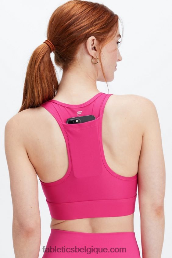 soutien-gorge de sport à impact moyen en déplacement 114 femmes Fabletics 404P0T1751 peluche rose