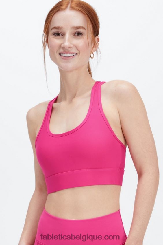 soutien-gorge de sport à impact moyen en déplacement 114 femmes Fabletics 404P0T1751 peluche rose
