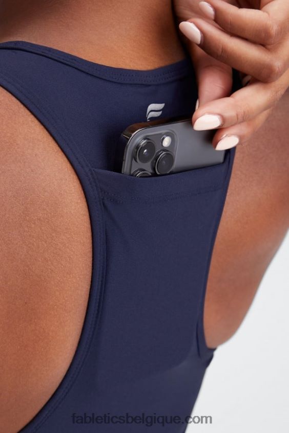soutien-gorge de sport à impact moyen en déplacement 114 femmes Fabletics 404P0T1752 bleu marine profond