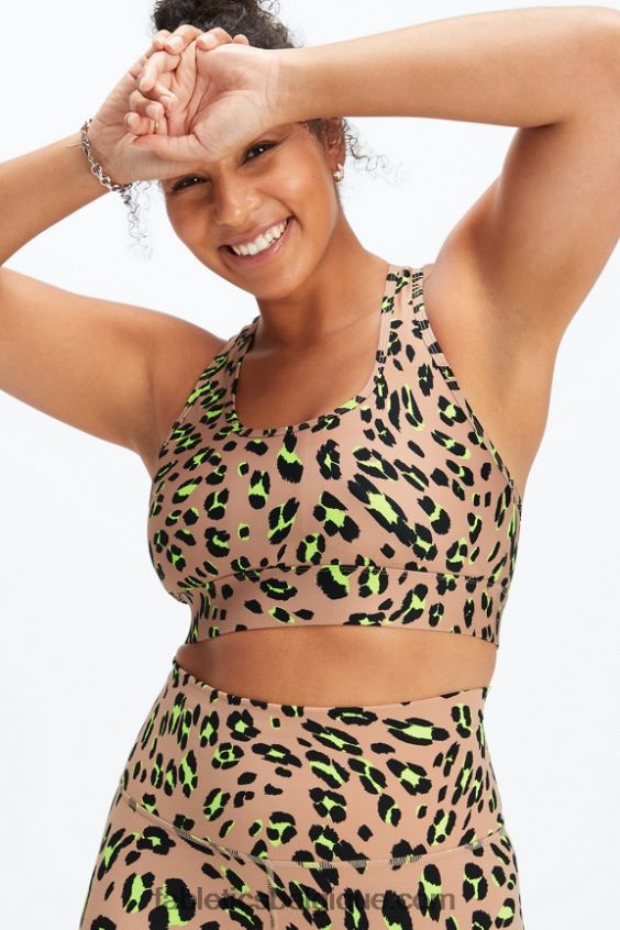 soutien-gorge de sport à impact moyen en déplacement 114 femmes Fabletics 404P0T1753 lion ondulé du désert