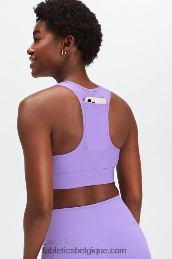soutien-gorge de sport à impact moyen en déplacement 115 femmes Fabletics 404P0T1759 glycine sauvage