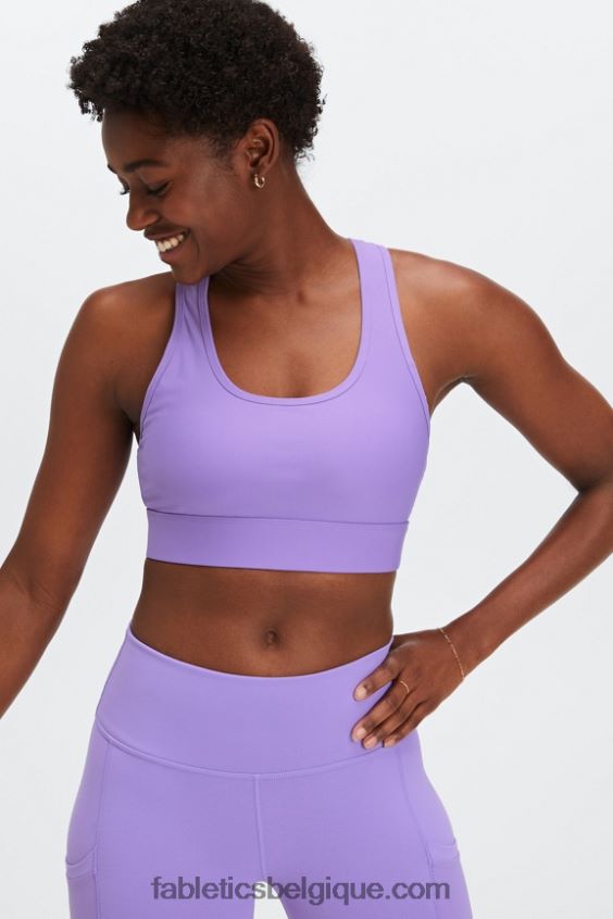 soutien-gorge de sport à impact moyen en déplacement 115 femmes Fabletics 404P0T1759 glycine sauvage