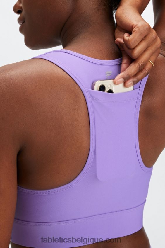 soutien-gorge de sport à impact moyen en déplacement 115 femmes Fabletics 404P0T1759 glycine sauvage