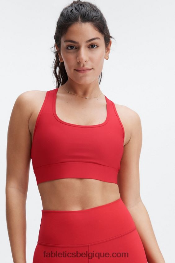 soutien-gorge de sport à impact moyen en déplacement 115 femmes Fabletics 404P0T1760 haute rouge