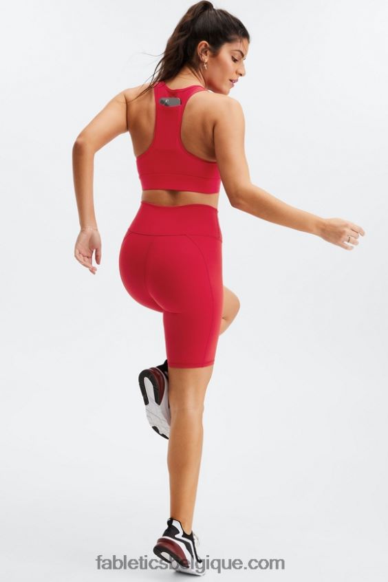 soutien-gorge de sport à impact moyen en déplacement 115 femmes Fabletics 404P0T1760 haute rouge
