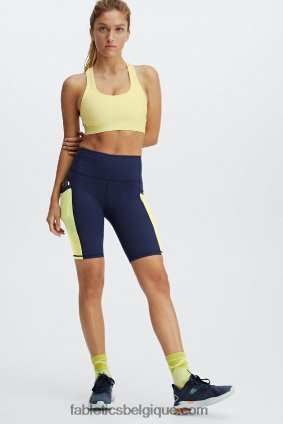 soutien-gorge de sport à impact moyen en déplacement 116 femmes Fabletics 404P0T1764 crème au citron