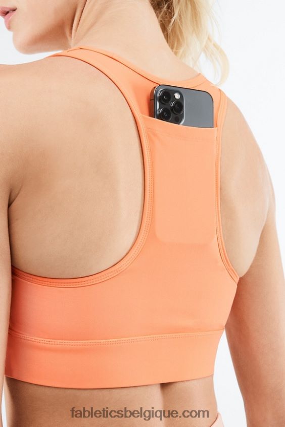 soutien-gorge de sport à impact moyen en déplacement 117 femmes Fabletics 404P0T1767 explosion d\'orange