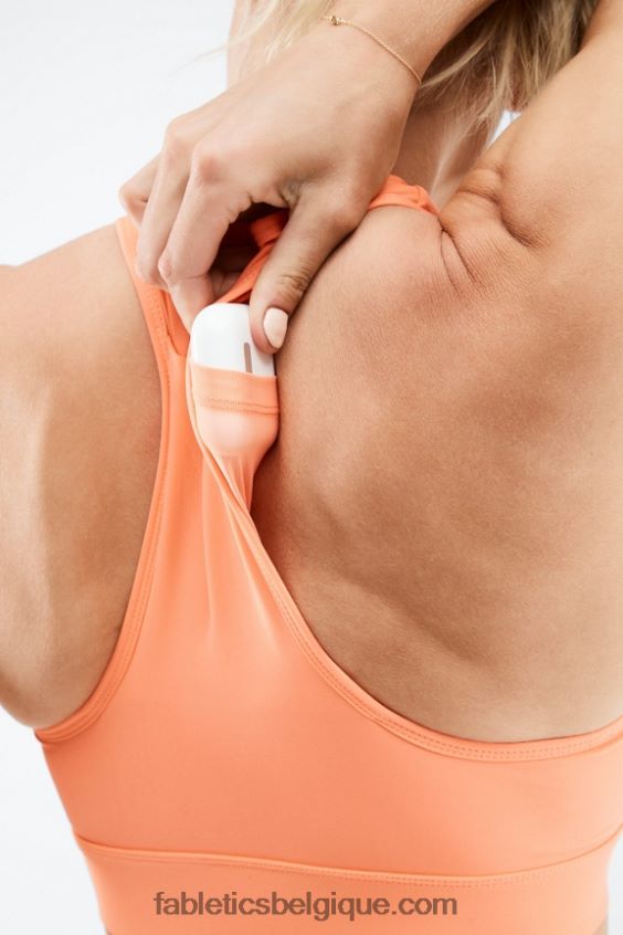 soutien-gorge de sport à impact moyen en déplacement 117 femmes Fabletics 404P0T1767 explosion d\'orange