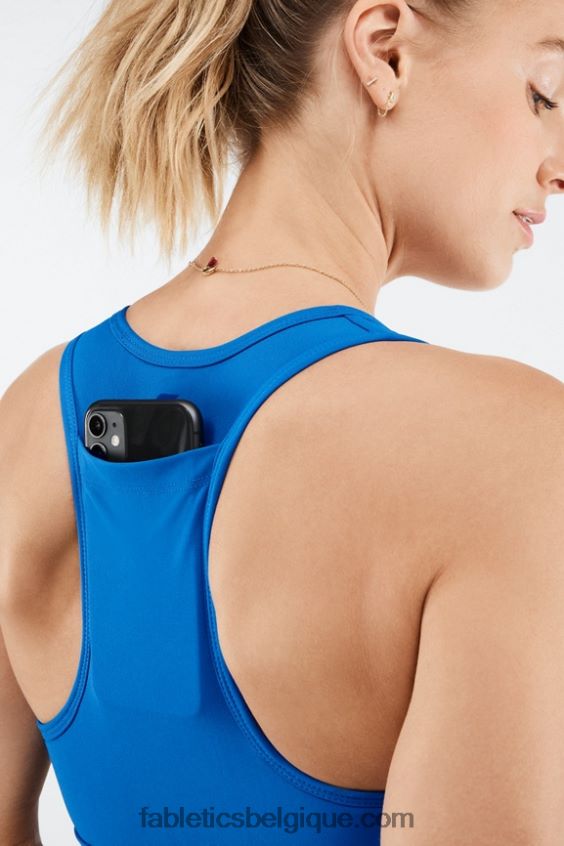 soutien-gorge de sport à impact moyen en déplacement 117 femmes Fabletics 404P0T1768 bleu électrique