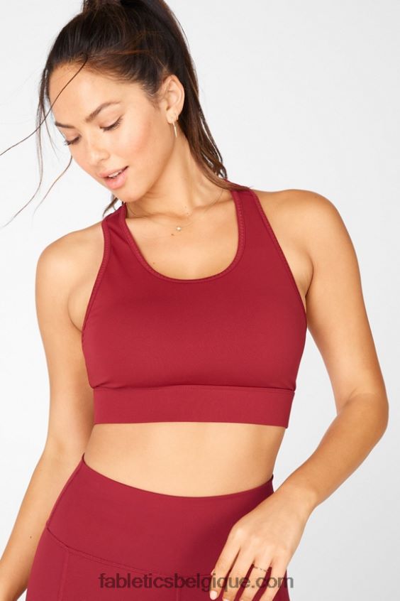 soutien-gorge de sport à impact moyen en déplacement 117 femmes Fabletics 404P0T1770 brique