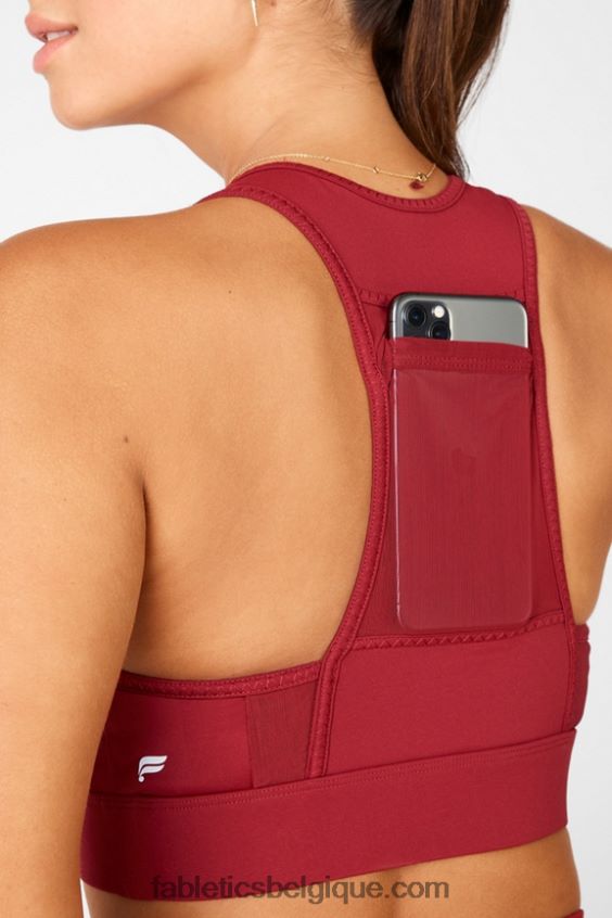 soutien-gorge de sport à impact moyen en déplacement 117 femmes Fabletics 404P0T1770 brique