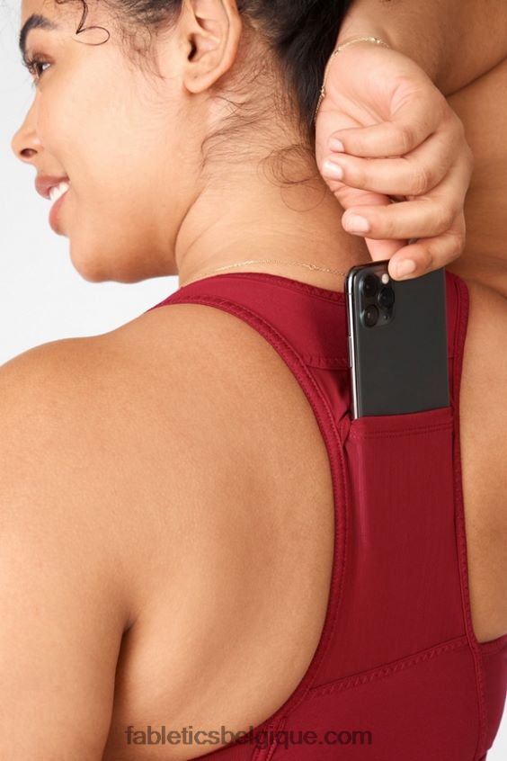 soutien-gorge de sport à impact moyen en déplacement 118 femmes Fabletics 404P0T1771 brique