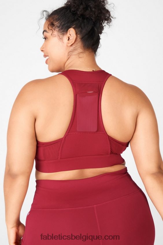 soutien-gorge de sport à impact moyen en déplacement 118 femmes Fabletics 404P0T1771 brique