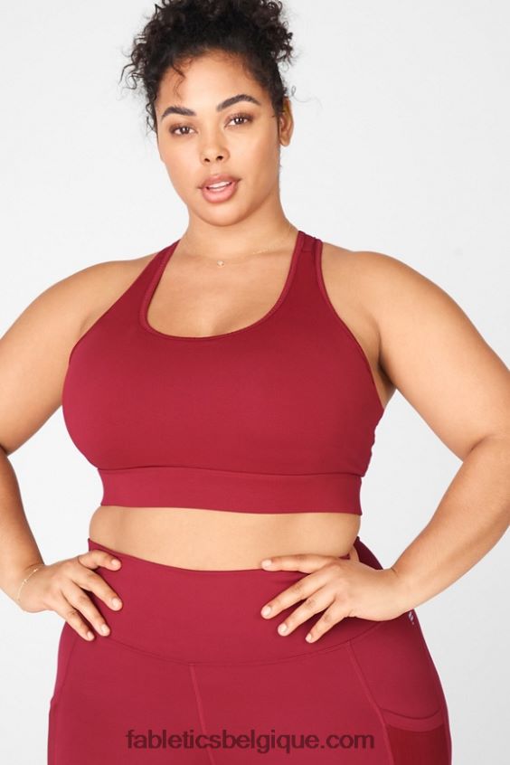 soutien-gorge de sport à impact moyen en déplacement 118 femmes Fabletics 404P0T1771 brique