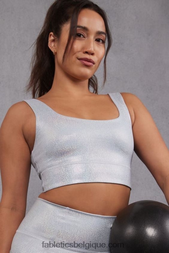 soutien-gorge de sport à impact moyen harlyn femmes Fabletics 404P0T1847 hologramme de paillettes