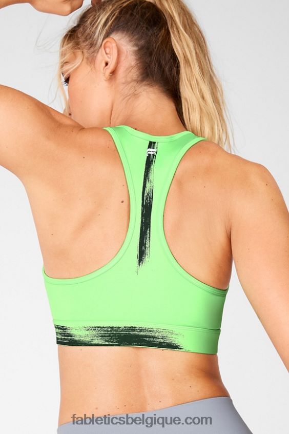 soutien-gorge de sport à impact moyen imprimé sauge femmes Fabletics 404P0T1941 perruche/coup de pinceau
