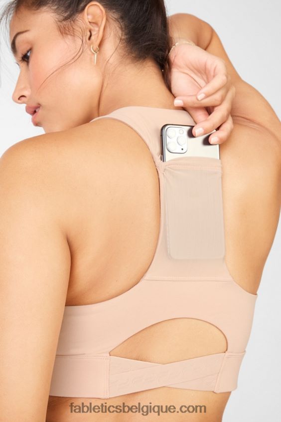 soutien-gorge de sport à impact moyen midi on-the-go 131 femmes Fabletics 404P0T1841 café olé