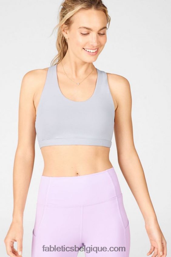 soutien-gorge de sport à impact moyen vera femmes Fabletics 404P0T1931 gris brume/citron/violet ciel