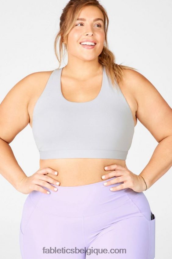 soutien-gorge de sport à impact moyen vera femmes Fabletics 404P0T1932 gris brume/citron/violet ciel