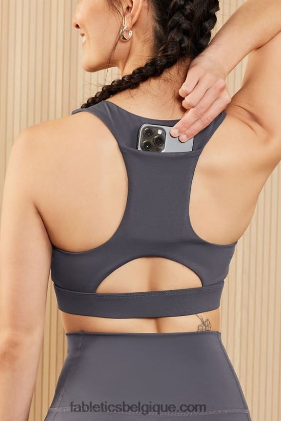 soutien-gorge de sport mi-long à impact moyen 126 femmes Fabletics 404P0T1819 étain