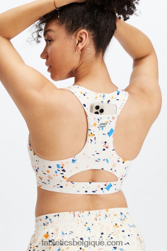 soutien-gorge de sport mi-long à impact moyen 129 femmes Fabletics 404P0T1830 logo terrazzo/réfléchissant