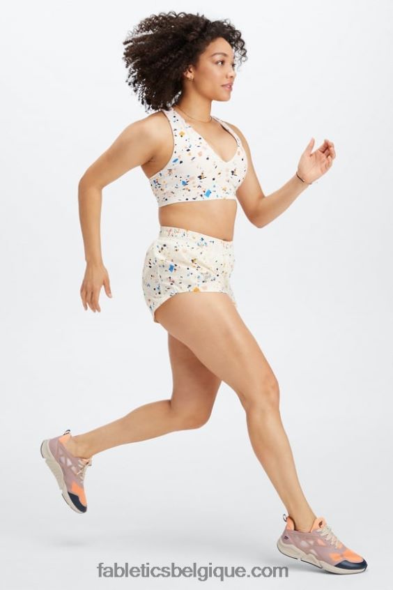 soutien-gorge de sport mi-long à impact moyen 129 femmes Fabletics 404P0T1830 logo terrazzo/réfléchissant
