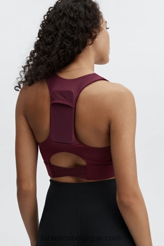 soutien-gorge de sport mi-long à impact moyen 129 femmes Fabletics 404P0T1834 logo vin de porto/vin de porto