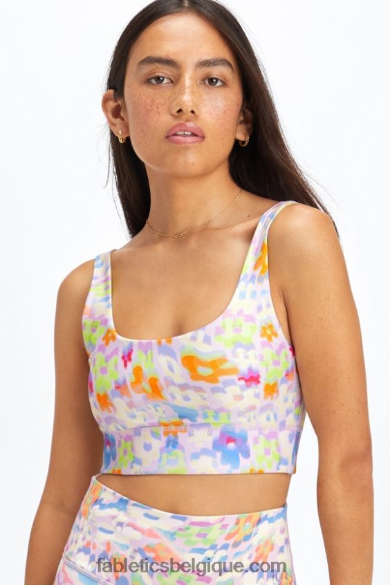 soutien-gorge de sport midi réversible harlyn à impact moyen femmes Fabletics 404P0T1850 nouvelle vague florale/poussée