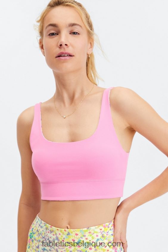 soutien-gorge de sport midi réversible harlyn à impact moyen femmes Fabletics 404P0T1852 patchwork marguerite/marbre rose