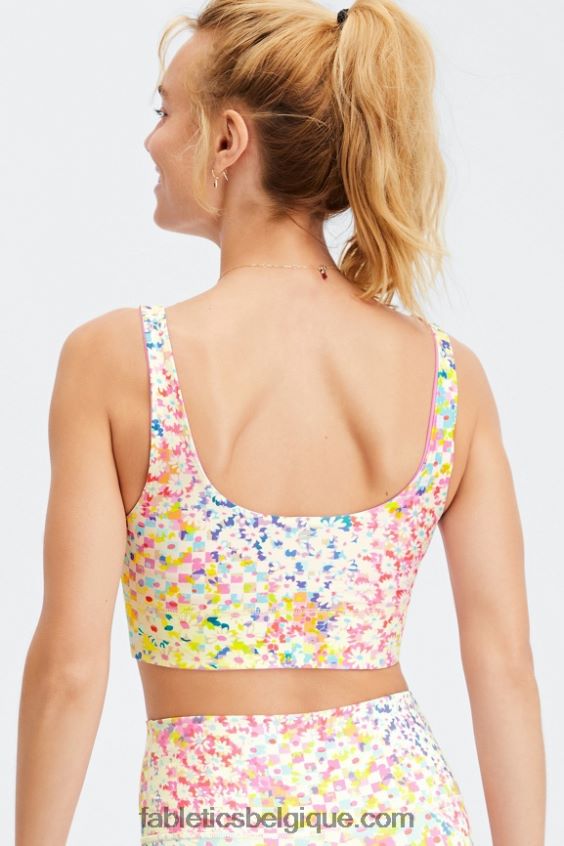soutien-gorge de sport midi réversible harlyn à impact moyen femmes Fabletics 404P0T1852 patchwork marguerite/marbre rose