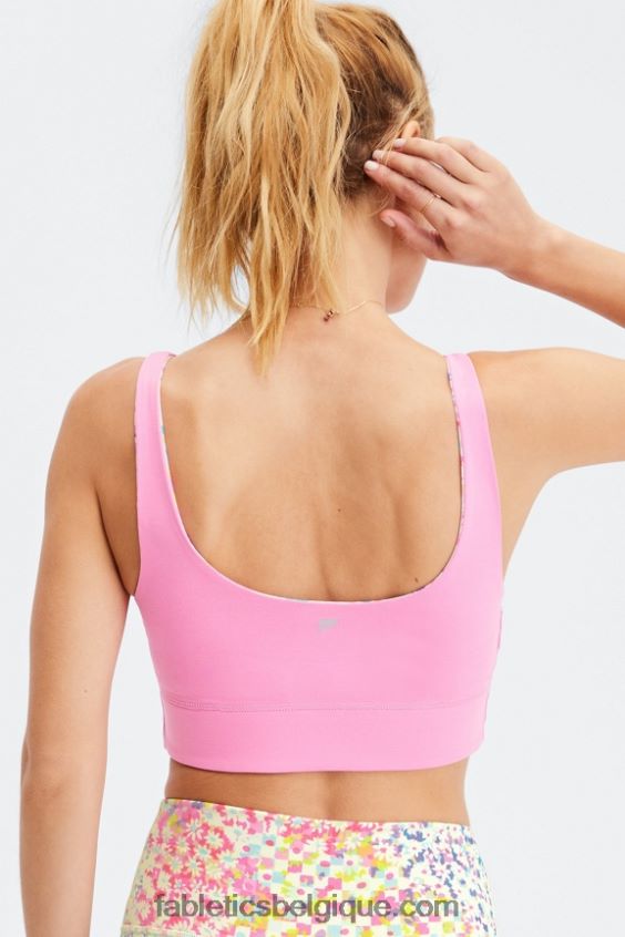 soutien-gorge de sport midi réversible harlyn à impact moyen femmes Fabletics 404P0T1852 patchwork marguerite/marbre rose