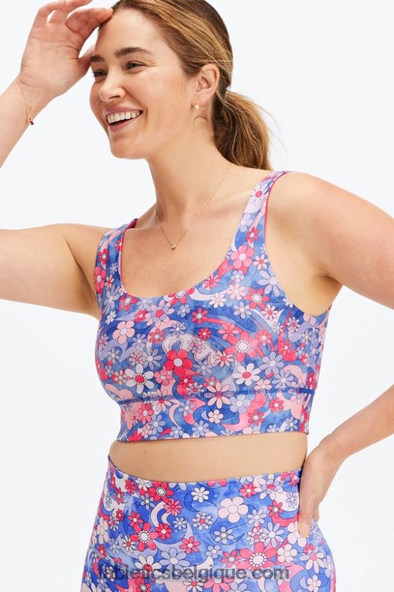 soutien-gorge de sport midi réversible harlyn à impact moyen femmes Fabletics 404P0T1853 liberté florale/teaberry