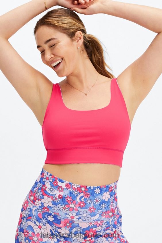 soutien-gorge de sport midi réversible harlyn à impact moyen femmes Fabletics 404P0T1853 liberté florale/teaberry