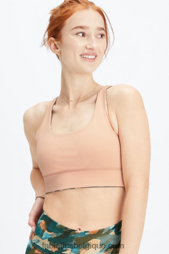 soutien-gorge de sport midi réversible harlyn à impact moyen femmes Fabletics 404P0T1855 pinceau camo/teinte rose