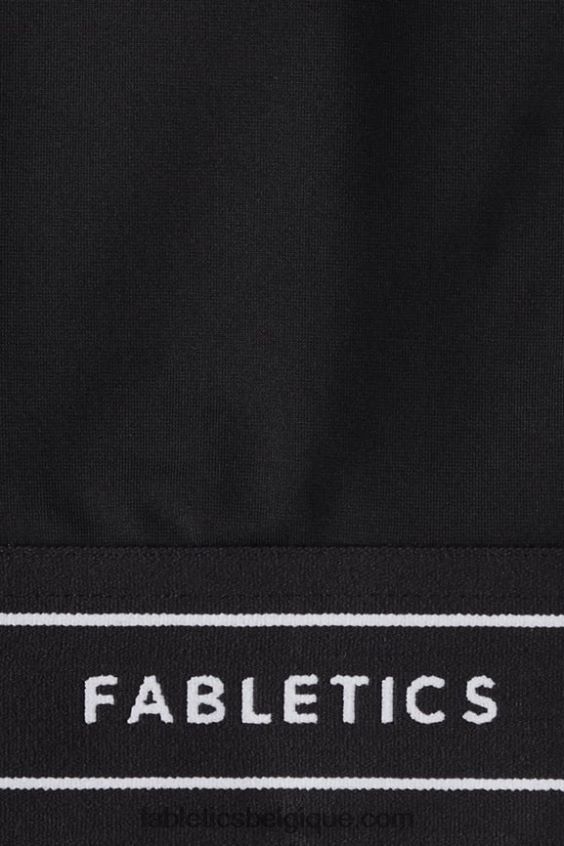 soutien-gorge de sport passepoilé impact moyen femmes Fabletics 404P0T1816 logo noir/blanc classique