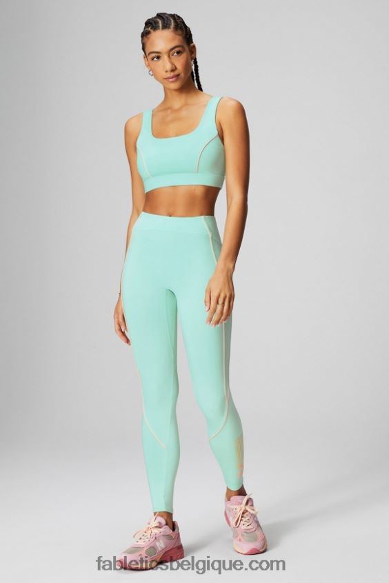 soutien-gorge de sport passepoilé impact moyen femmes Fabletics 404P0T1817 misty bay/peach kiss