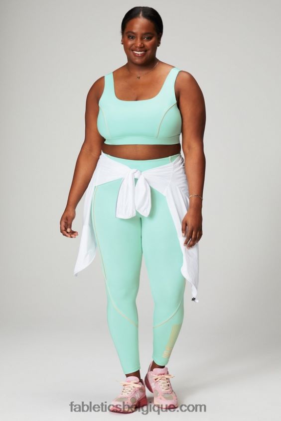 soutien-gorge de sport passepoilé impact moyen femmes Fabletics 404P0T1818 misty bay/peach kiss