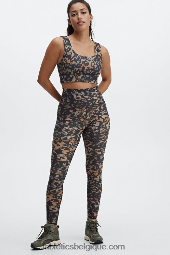 soutien-gorge de sport réversible à impact moyen harlow femmes Fabletics 404P0T1866 camouflage sauvage/gaia