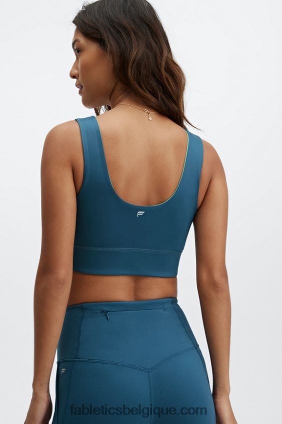 soutien-gorge de sport réversible à impact moyen harlow femmes Fabletics 404P0T1868 sarcelle de minuit/feuille de printemps